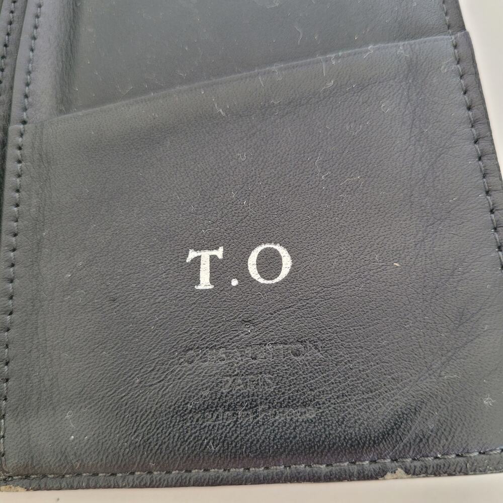 Vintage Louis Vuitton Damier Brazza Wallet Colalt Blue Black Bi-Fold Large Check - Picture 4 of 15